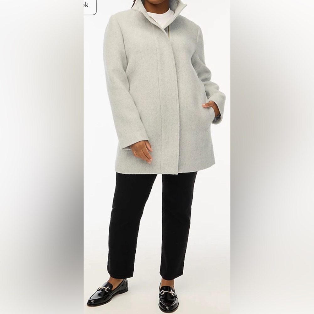 **Like New** J.Crew Wool-blend high neck city coat